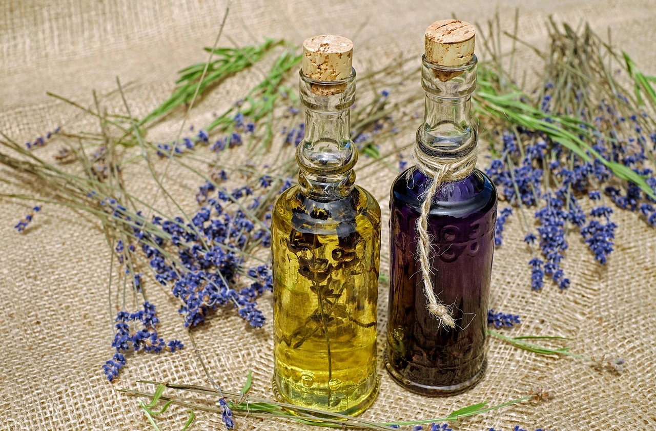 Essential oils with flowers